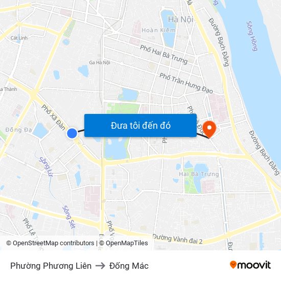 Phường Phương Liên to Đống Mác map