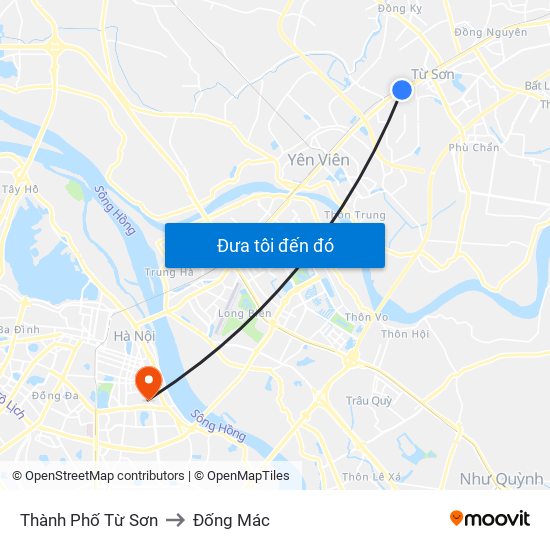 Thành Phố Từ Sơn to Đống Mác map
