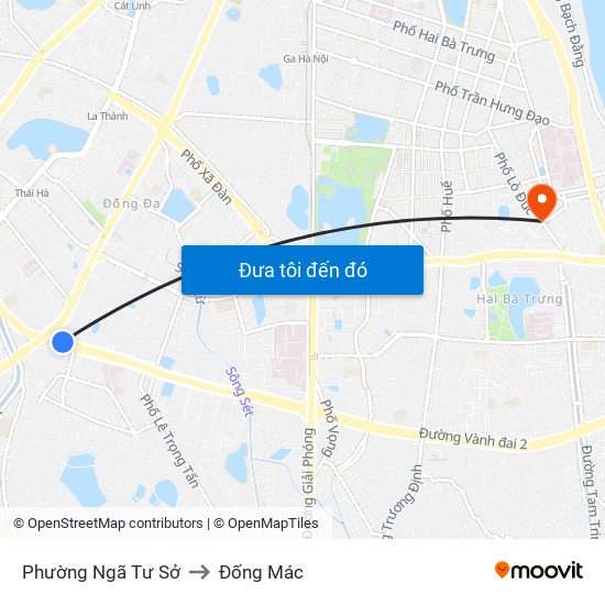 Phường Ngã Tư Sở to Đống Mác map