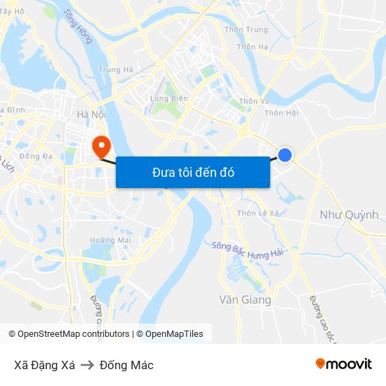 Xã Đặng Xá to Đống Mác map