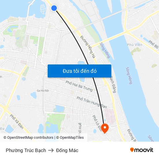 Phường Trúc Bạch to Đống Mác map