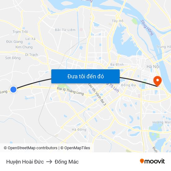 Huyện Hoài Đức to Đống Mác map