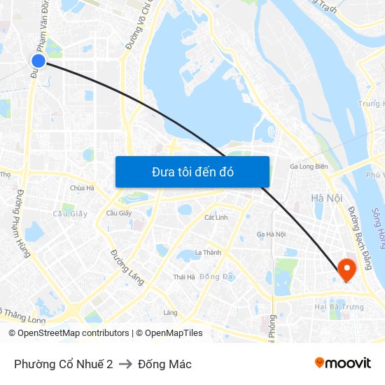 Phường Cổ Nhuế 2 to Đống Mác map