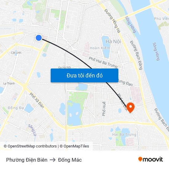 Phường Điện Biên to Đống Mác map