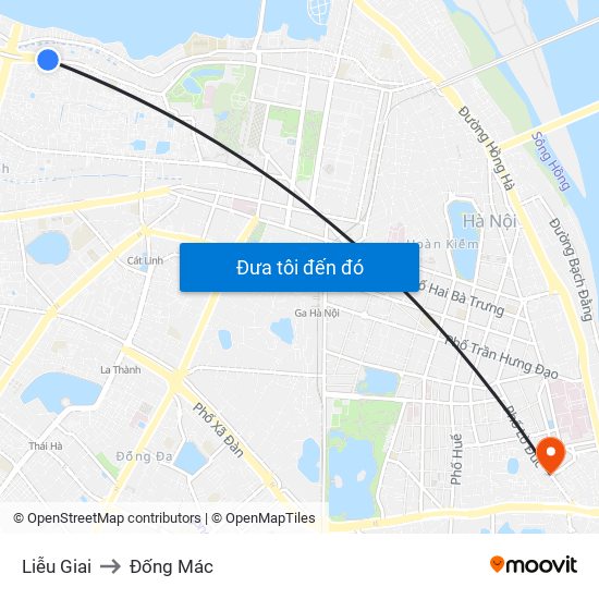 Liễu Giai to Đống Mác map