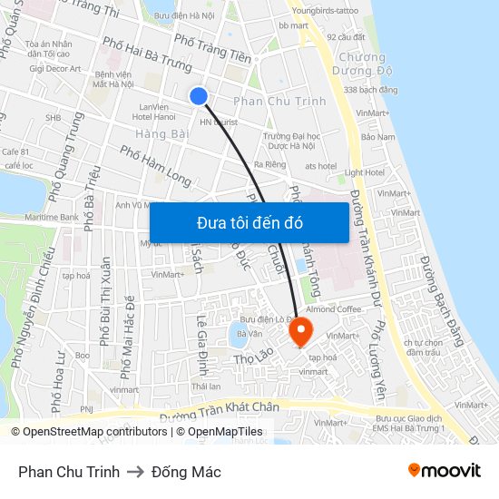 Phan Chu Trinh to Đống Mác map