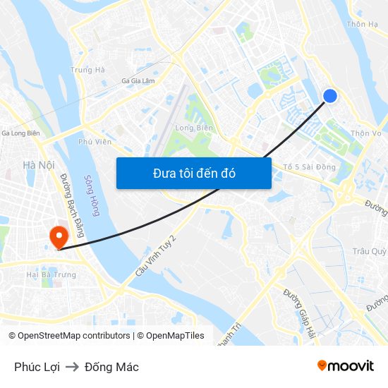 Phúc Lợi to Đống Mác map