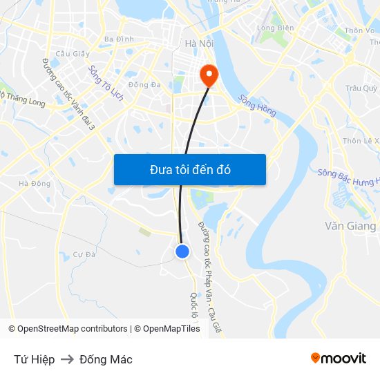 Tứ Hiệp to Đống Mác map