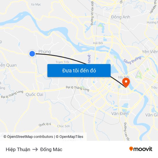 Hiệp Thuận to Đống Mác map