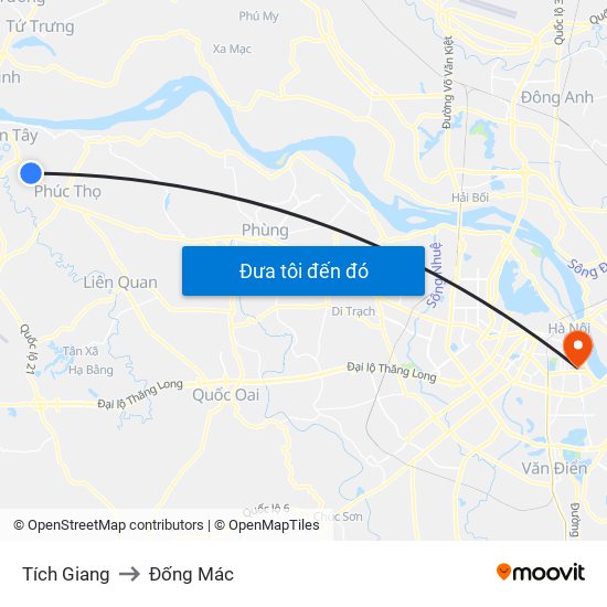 Tích Giang to Đống Mác map