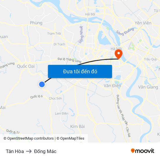 Tân Hòa to Đống Mác map