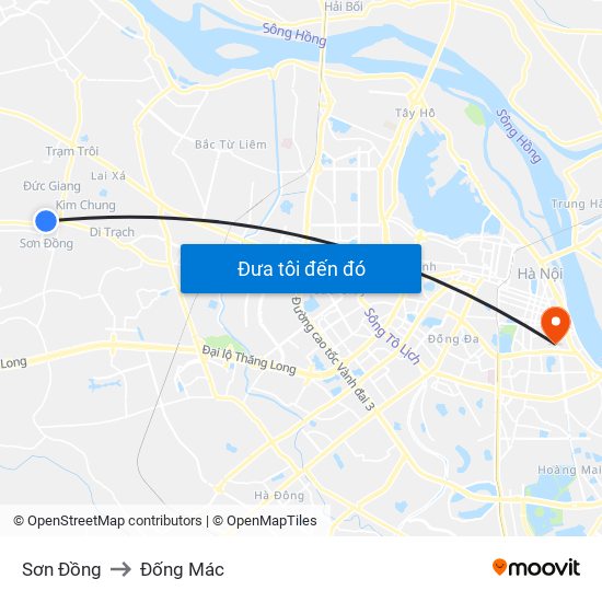 Sơn Đồng to Đống Mác map