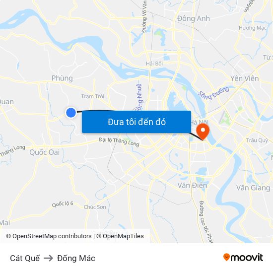 Cát Quế to Đống Mác map