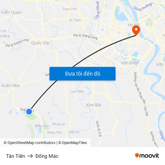 Tân Tiến to Đống Mác map