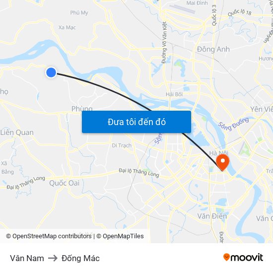 Vân Nam to Đống Mác map