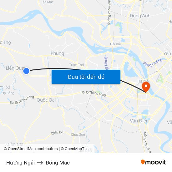 Hương Ngải to Đống Mác map