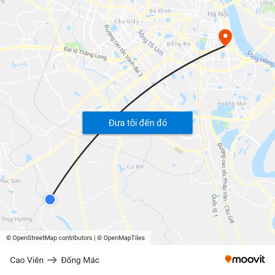 Cao Viên to Đống Mác map