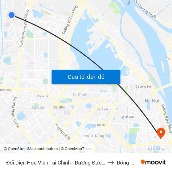 Đối Diện Học Viện Tài Chính - Đường Đức Thắng to Đống Mác map