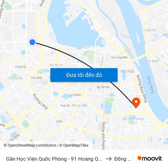 Gần Học Viện Quốc Phòng - 91 Hoàng Quốc Việt to Đống Mác map