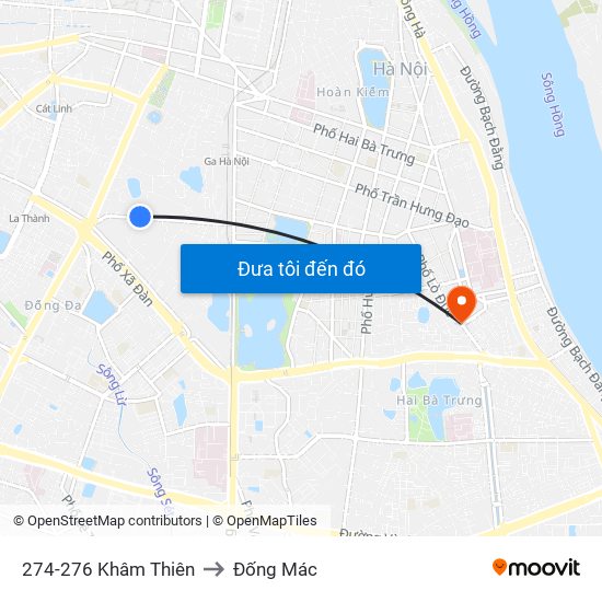 274-276 Khâm Thiên to Đống Mác map