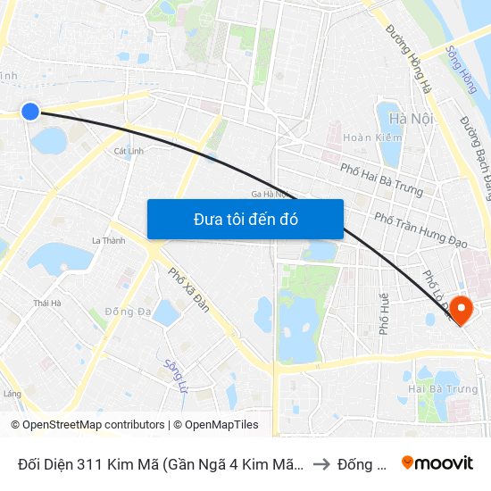 Đối Diện 311 Kim Mã (Gần Ngã 4 Kim Mã - Vạn Bảo) to Đống Mác map