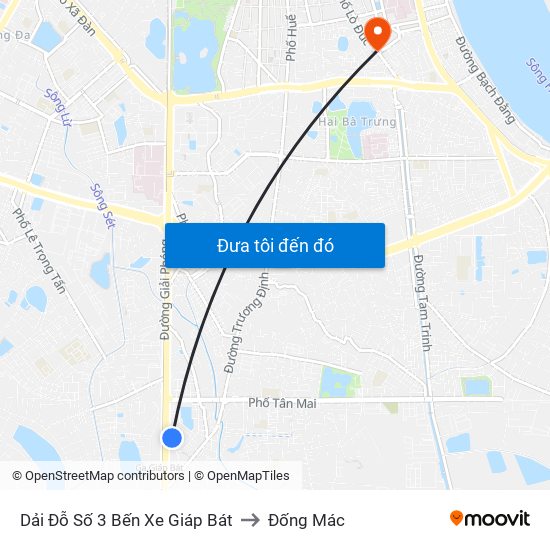 Dải Đỗ Số 3 Bến Xe Giáp Bát to Đống Mác map