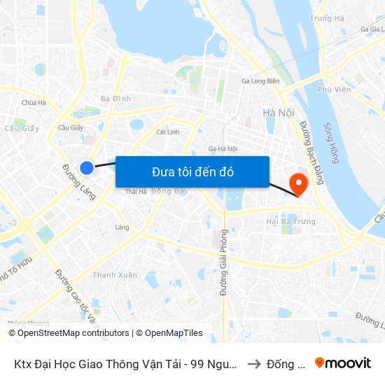 Ktx Đại Học Giao Thông Vận Tải - 99 Nguyễn Chí Thanh to Đống Mác map