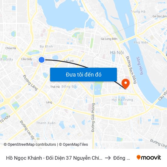 Hồ Ngọc Khánh - Đối Diện 37 Nguyễn Chí Thanh to Đống Mác map