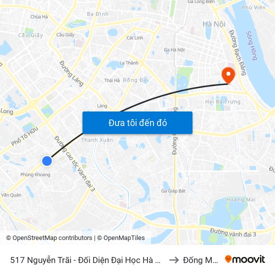 517 Nguyễn Trãi - Đối Diện Đại Học Hà Nội to Đống Mác map