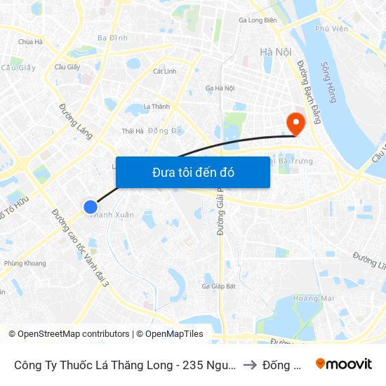 Công Ty Thuốc Lá Thăng Long - 235 Nguyễn Trãi to Đống Mác map
