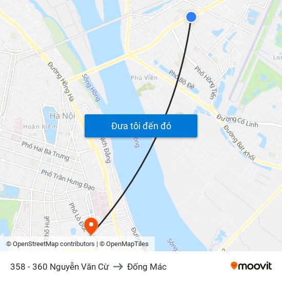 358 - 360 Nguyễn Văn Cừ to Đống Mác map