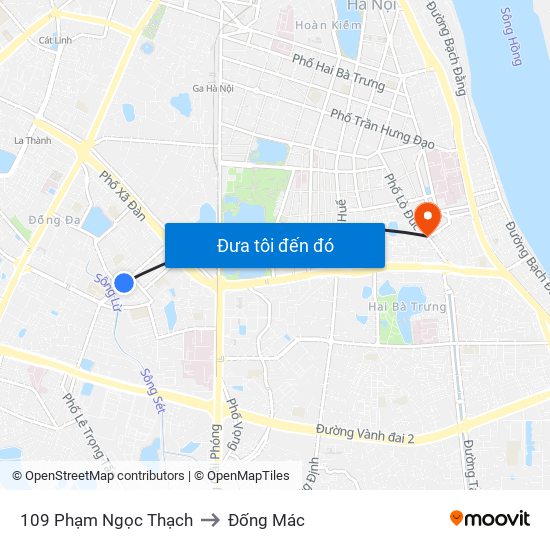 109 Phạm Ngọc Thạch to Đống Mác map