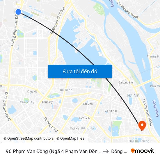 96 Phạm Văn Đồng (Ngã 4 Phạm Văn Đồng - Xuân Đỉnh) to Đống Mác map