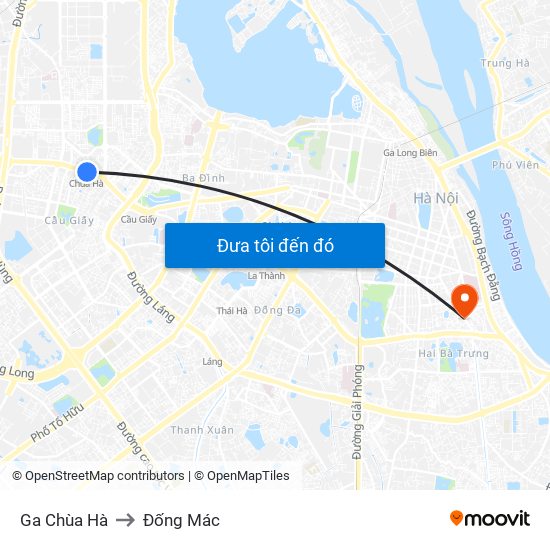 Ga Chùa Hà to Đống Mác map