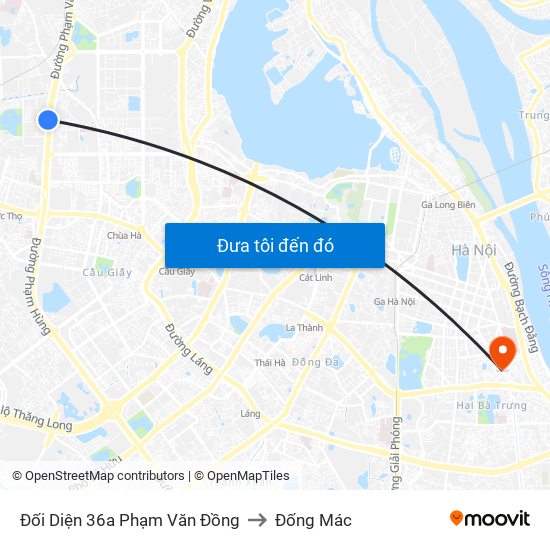 Đối Diện 36a Phạm Văn Đồng to Đống Mác map