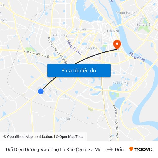 Đối Diện Đường Vào Chợ La Khê (Qua Ga Metro La Khê) - 405 Quang Trung (Hà Đông) to Đống Mác map