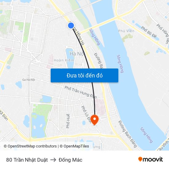 80 Trần Nhật Duật to Đống Mác map