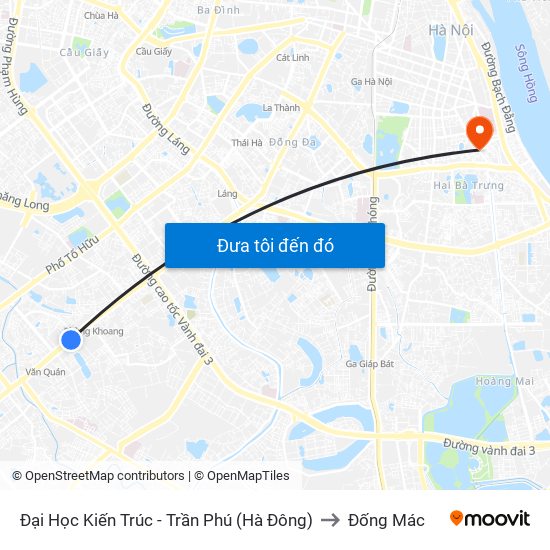 Đại Học Kiến Trúc - Trần Phú (Hà Đông) to Đống Mác map