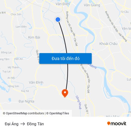 Đại Áng to Đồng Tân map