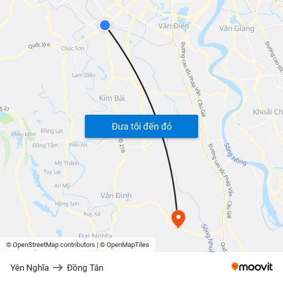 Yên Nghĩa to Đồng Tân map