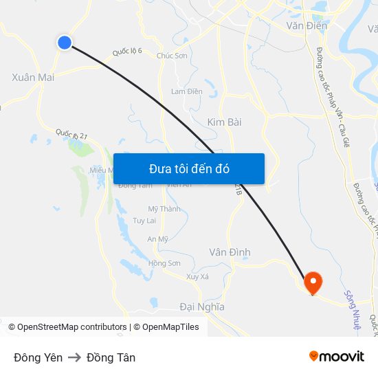 Đông Yên to Đồng Tân map