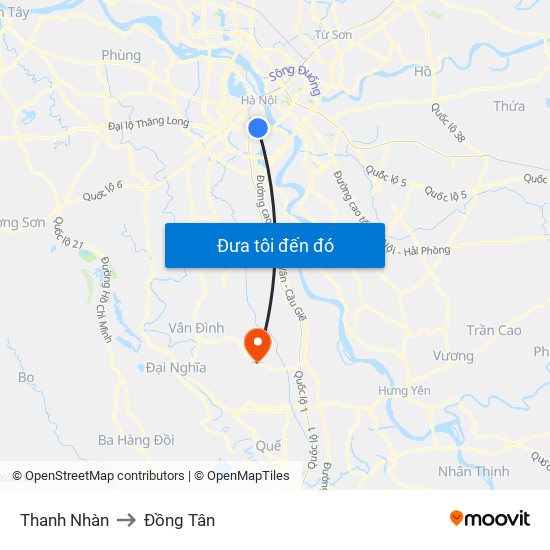 Thanh Nhàn to Thanh Nhàn map