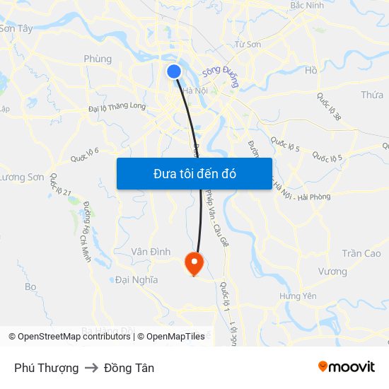 Phú Thượng to Đồng Tân map