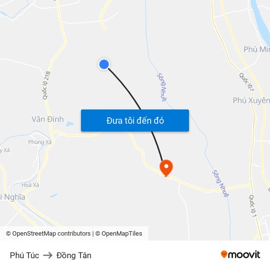 Phú Túc to Đồng Tân map