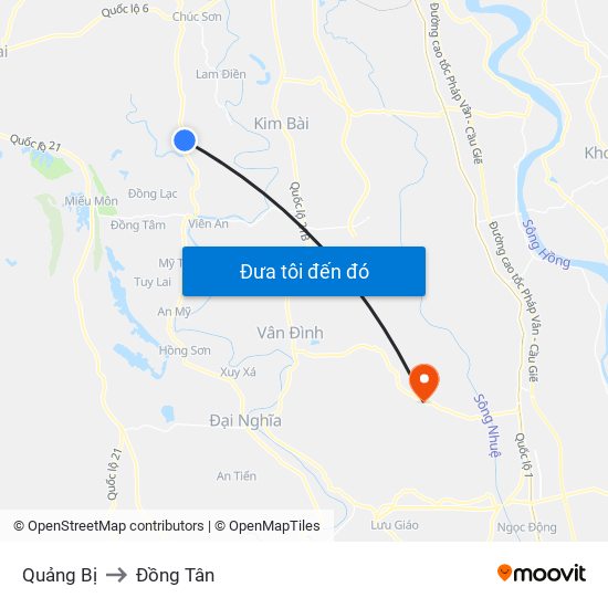 Quảng Bị to Đồng Tân map