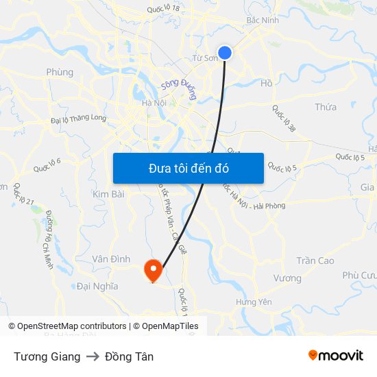 Tương Giang to Đồng Tân map