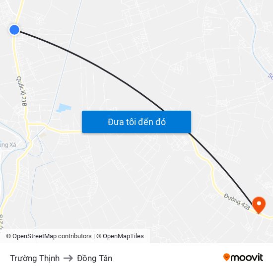 Trường Thịnh to Đồng Tân map