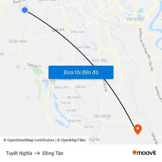 Tuyết Nghĩa to Đồng Tân map