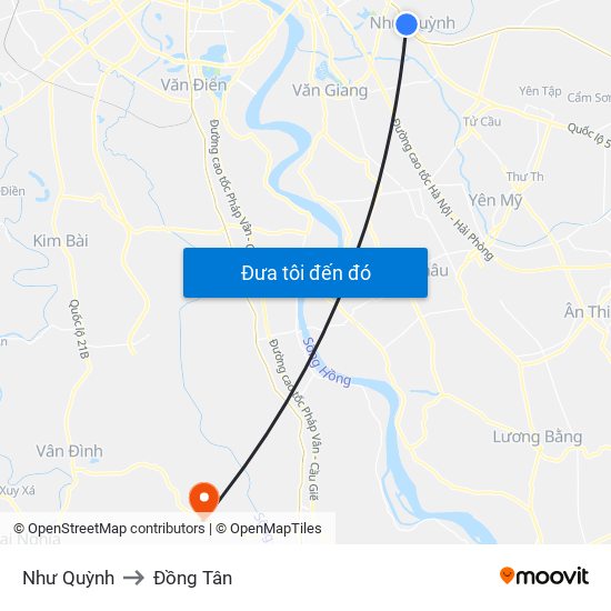 Như Quỳnh to Đồng Tân map