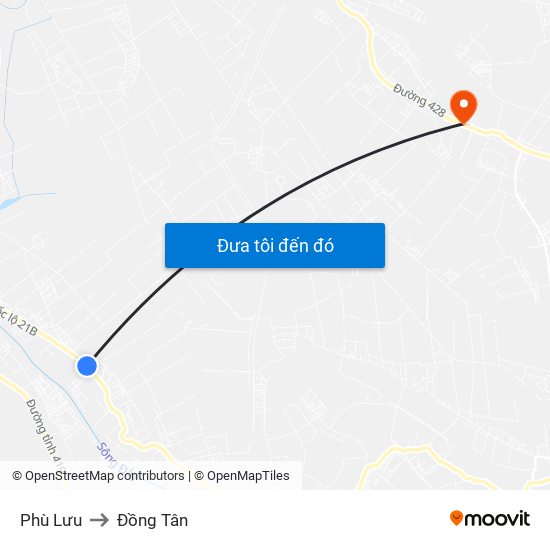 Phù Lưu to Đồng Tân map